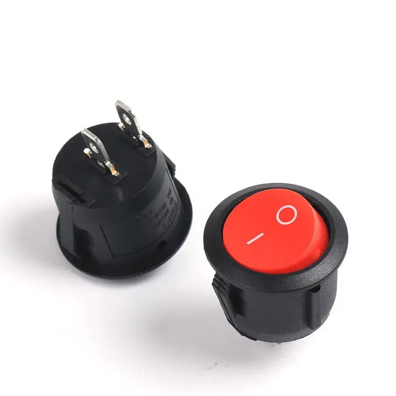 Color: GRAY - 5Pcs KCD1-105 Diameter 16.5mm Small Round Boat Rocker Switch Mini Round Black White Red 2Pin/3Pin ON-OFF ON-OFF-ON Rocker Switch