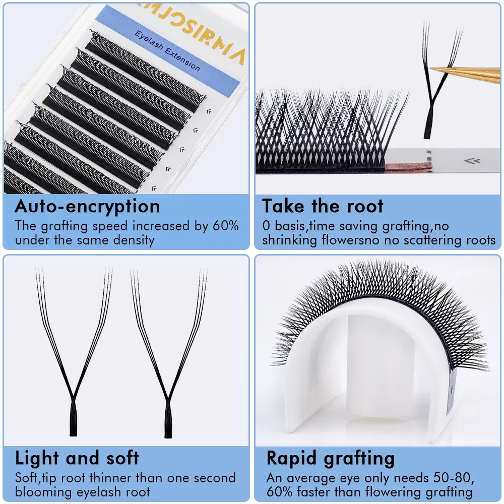 Curl: dd, Length: MIX - ANJOSIRMA YY Shaped Eyelash Extension, 3 Split Tips, Soft BASF Lash,  Hand Made Curl, High Quality, 3D，0.07 makeup eyelashes