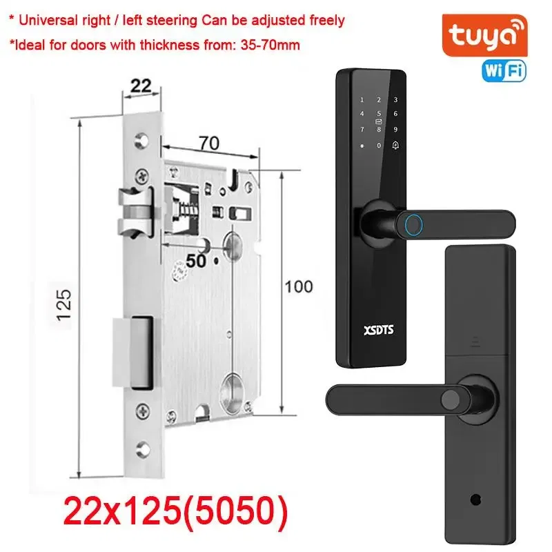 Color: Claret, Ships From: CHINA - New! Tuya Wifi Electronic Smart Door Lock With Biometric Fingerprint / Smart Card / Password / Key Unlock/ USB Emergency Charge