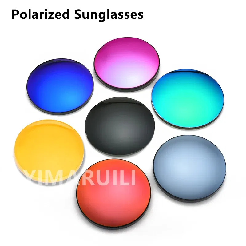 Lenses Color: green, Lens Index: 1.61 - YIMARUILI 1.49 1.56 1.61 1.67 Polarized Lens Sunglasses Lens UV400 Optical Prescription CR-39 Resin Colorful Mirror Lens 1 Pair