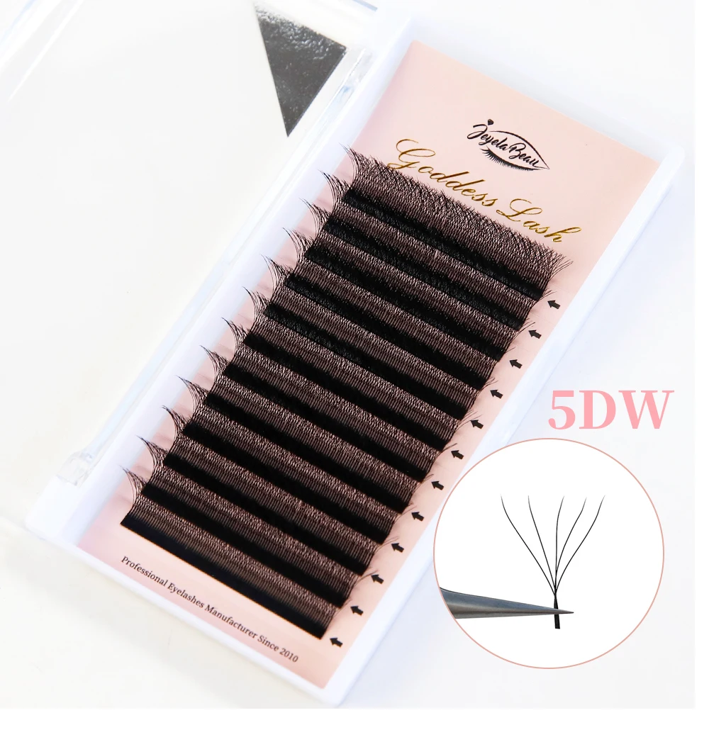 Color: Sliver, Curl: C, Thickness: 0.07mm, Length: MIX, Ships From: CHINA - Goddess 3D/4D/5D/6D/7D/8D W Shape lashes 4D Premade Fan Lash Extensions 0.07 C/D Curl Natural Soft High Quality Idividual Lashes