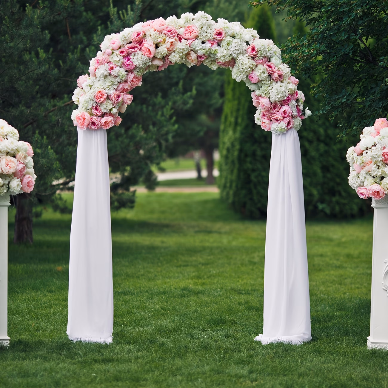 wisfor White Wedding Arch – Metal Backdrop Pergola Stand for Weddings, Gardens, and Outdoor Parties