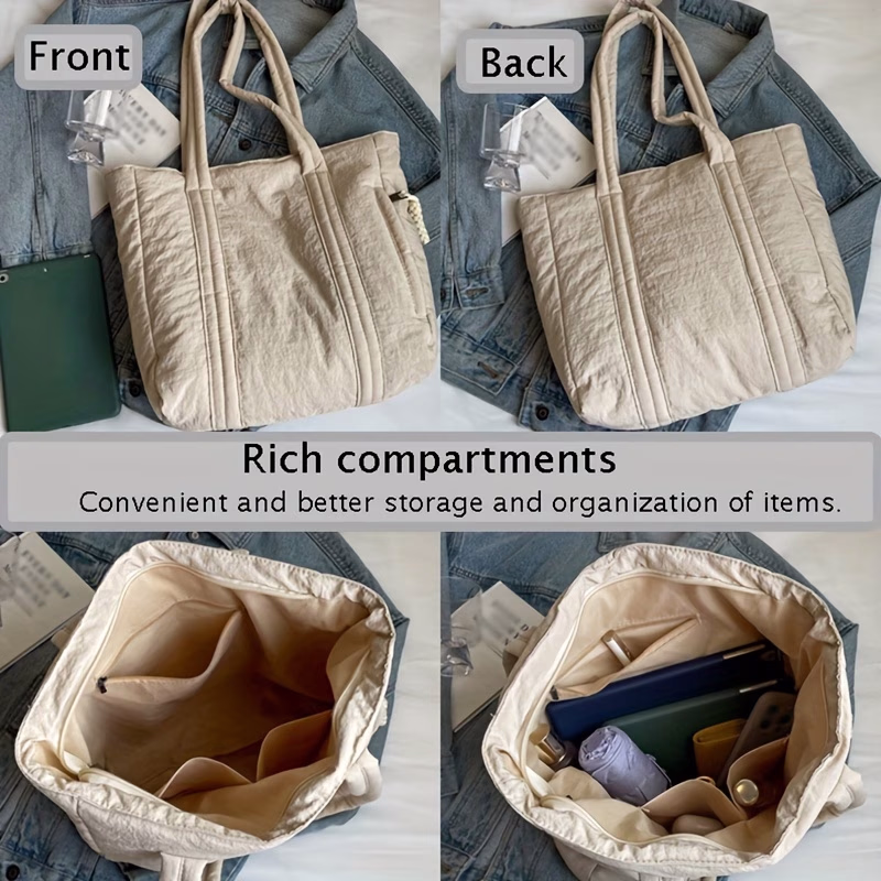 Perfect Lily Women's Large-Capacity Soft Nylon Tote Bag – Stylish and Practical Carryall for All Occasions