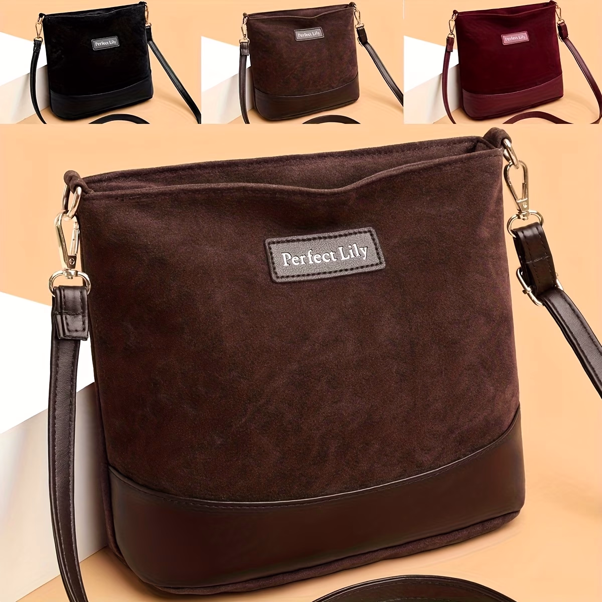Perfect Lily Suede-style Vintage Single-shoulder Bag – Classic, Versatile, and Fashionable