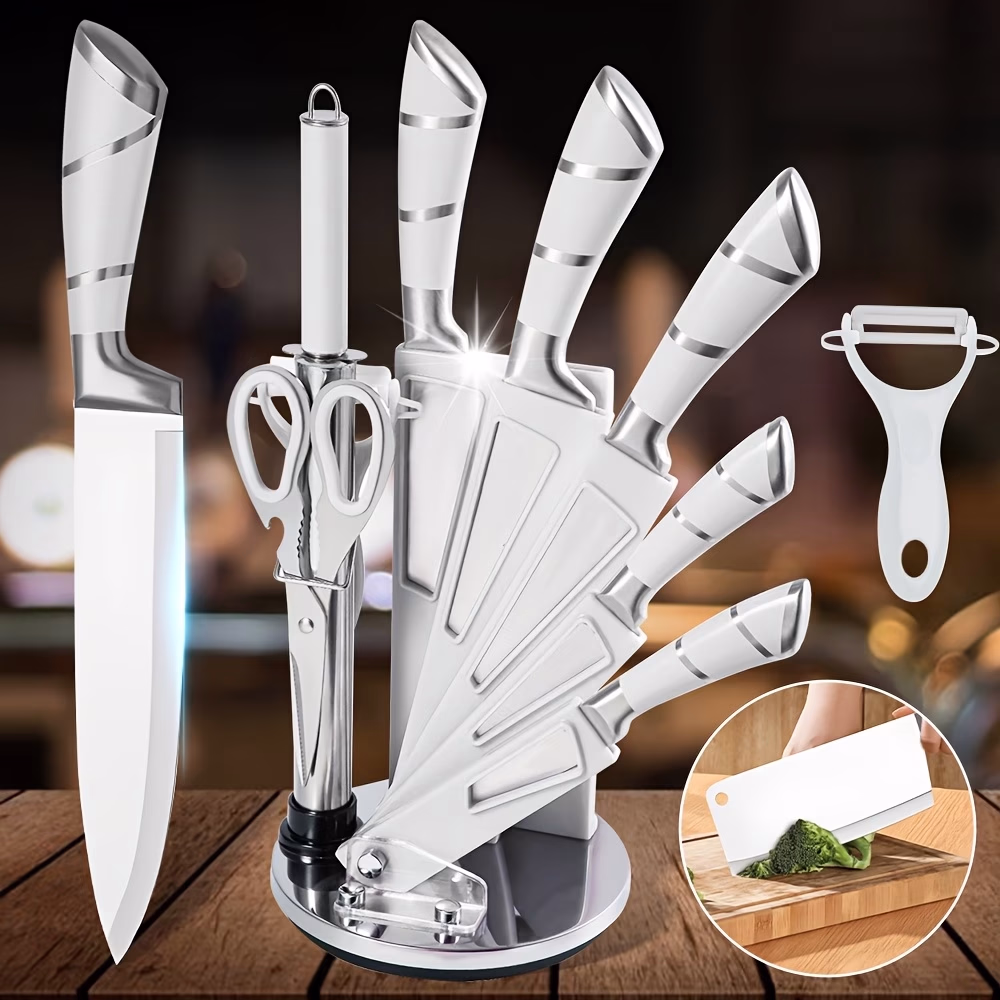 Knife Sets for Kitchen – Professional Chef Knife Set, Meat Knife, Cleaver, Bone Cutting Knife, Butcher Knife, Men's Knife, Sharp and Anti-Corrosion Forged Kitchen Knife Set with Stick and Rolling Tape