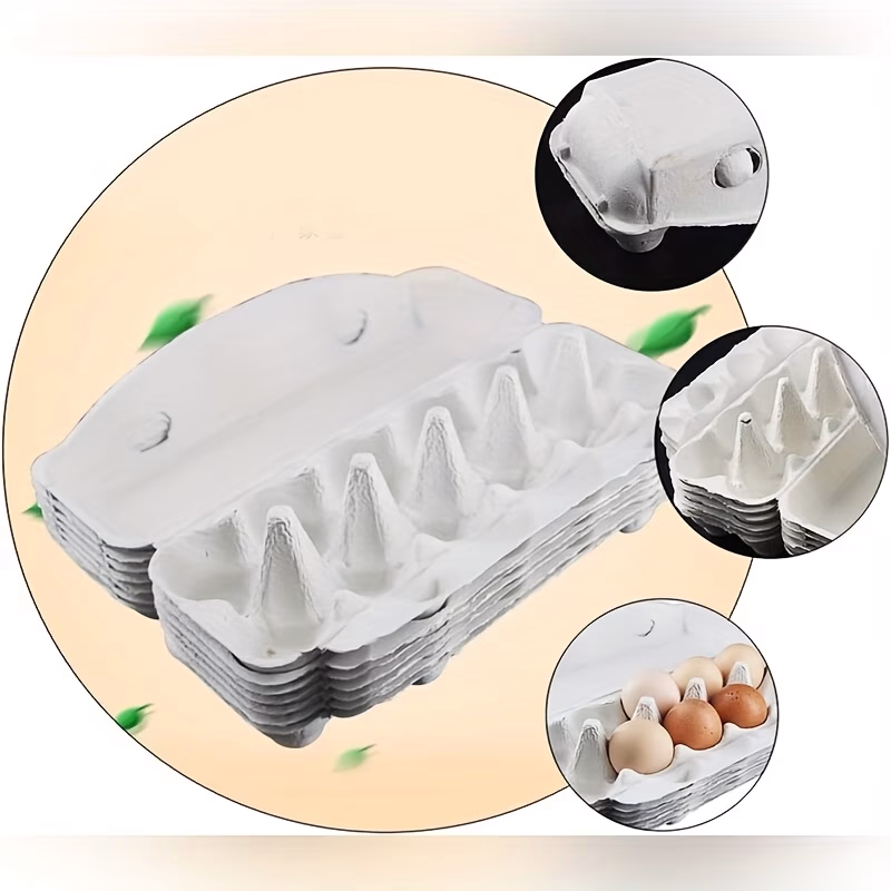 50pcs/100pcs Egg Cartons – Dozen/12 Eggs, Ideal for Home or Farm Use, Duck Egg Holder, Natural Pulp Carton, Durable Egg Box, Egg Holder Tray
