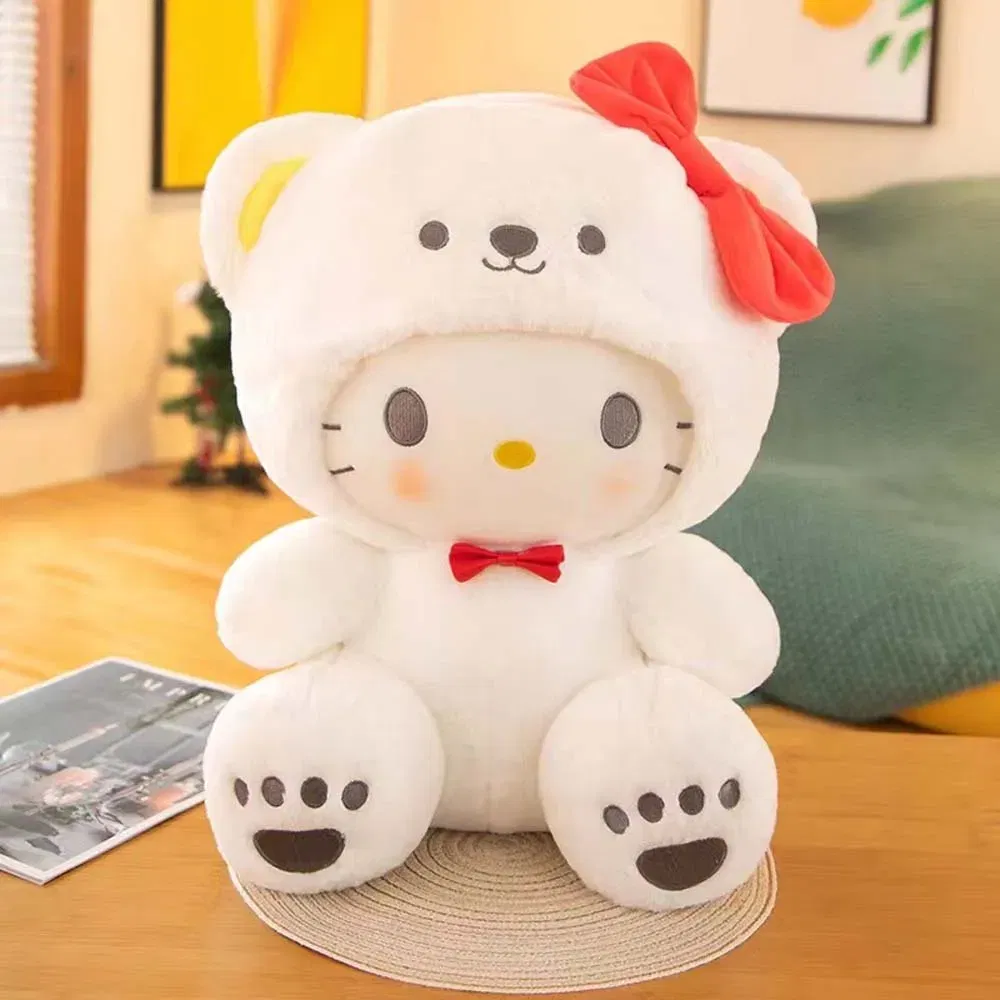 Color: FireBrick, Height: 11cm-30cm - kawaii Sanrio Plushies Toy Hello Kitty Cinnamonroll Pochacco Kuromi Plush Doll Cos Bear Cute Toys Children Birthday Gifts