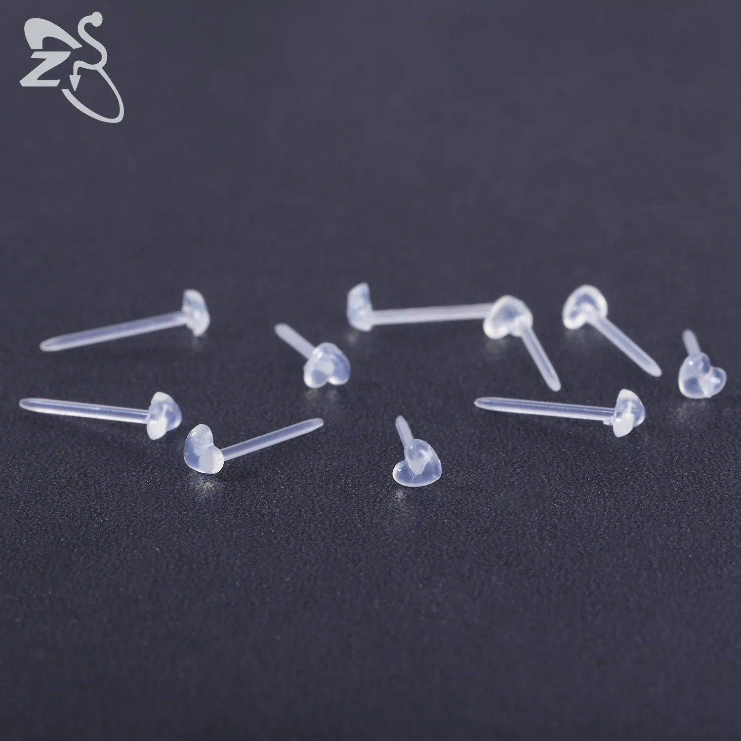 Metal Color: ROSE GOLD COLOR - ZS 10-50pcs/lot Colorful Acrylic Stud Earring Invisible Transparent  Anti-allergy Ear Pin 20G Star Ball Curing Ear Hole Retainer