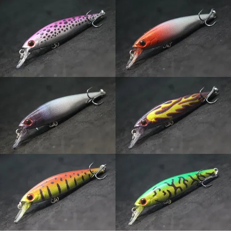 Color: Black - wLure Fishing Lure Jerkbait 6g 7.5cm Tiny Sinking Minnow Carp Fresh Water Use Tight Wobble Long Casting M762