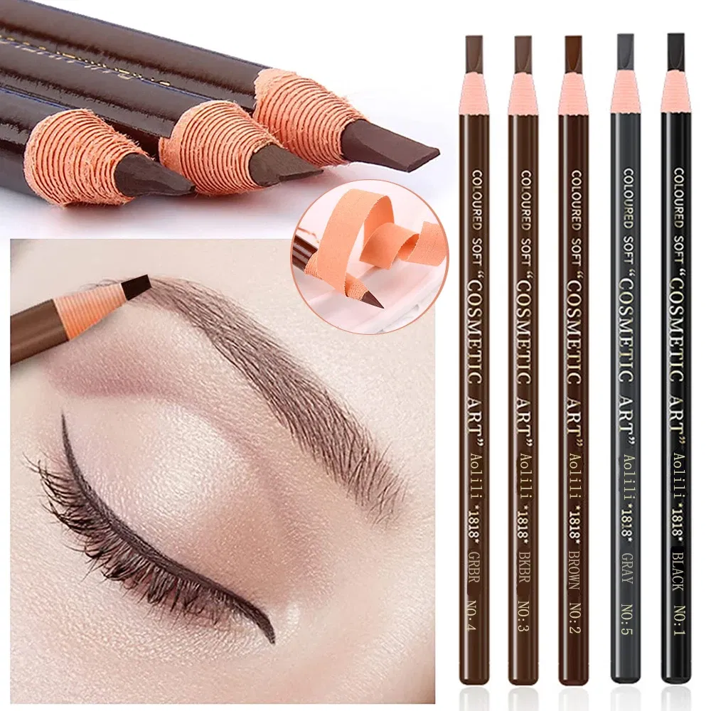 Color: army green, Ships From: CHINA - Eyebrow Pencil With Sharpener 4Pcs Brow Trimmer Blade Microblading Supplies Set Eyebrows Sharpening Tip Thin Art Makeup Tools