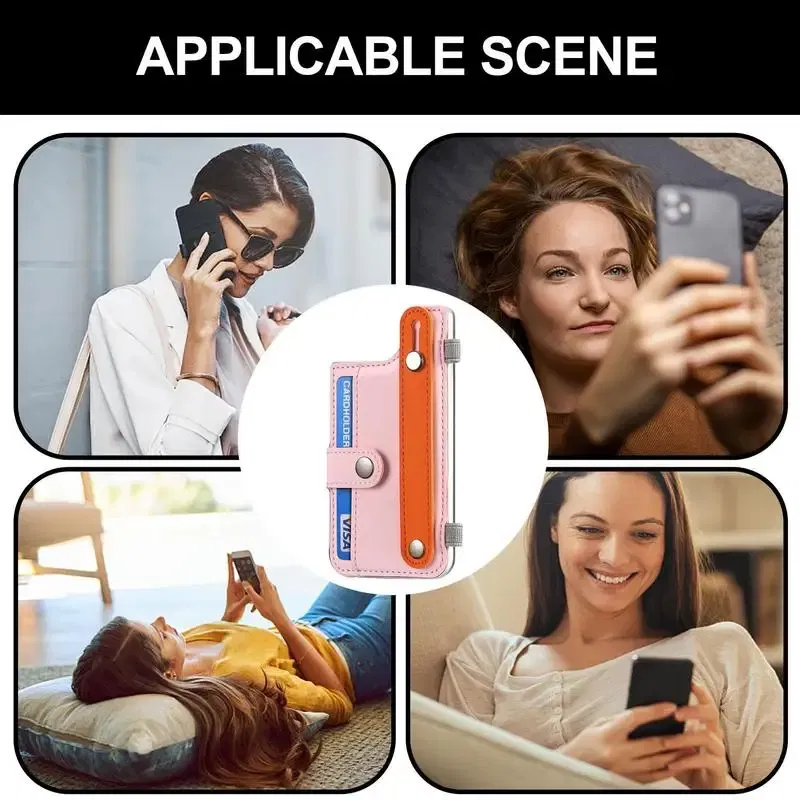 Color: SKY BLUE, Ships From: CHINA - Card Holder For Back Of Phone Universal Card Holder For Phone Case Multifunctional Phone Wallet Attachment With Pen Clip For All