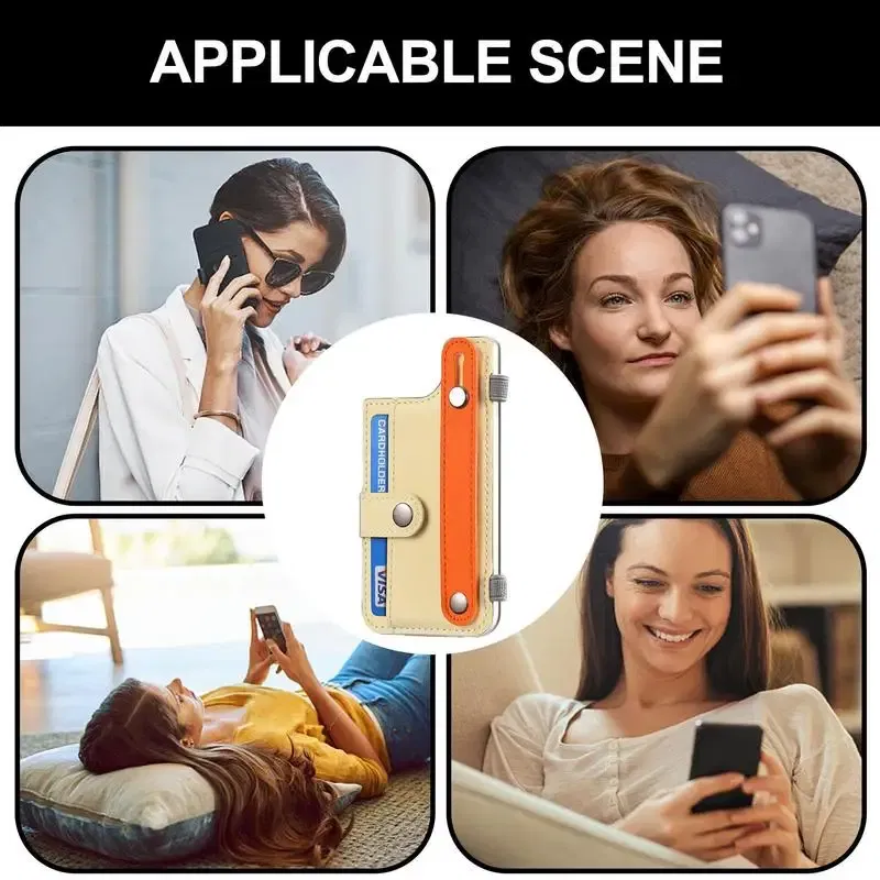 Color: SKY BLUE, Ships From: CHINA - Card Holder For Back Of Phone Universal Card Holder For Phone Case Multifunctional Phone Wallet Attachment With Pen Clip For All