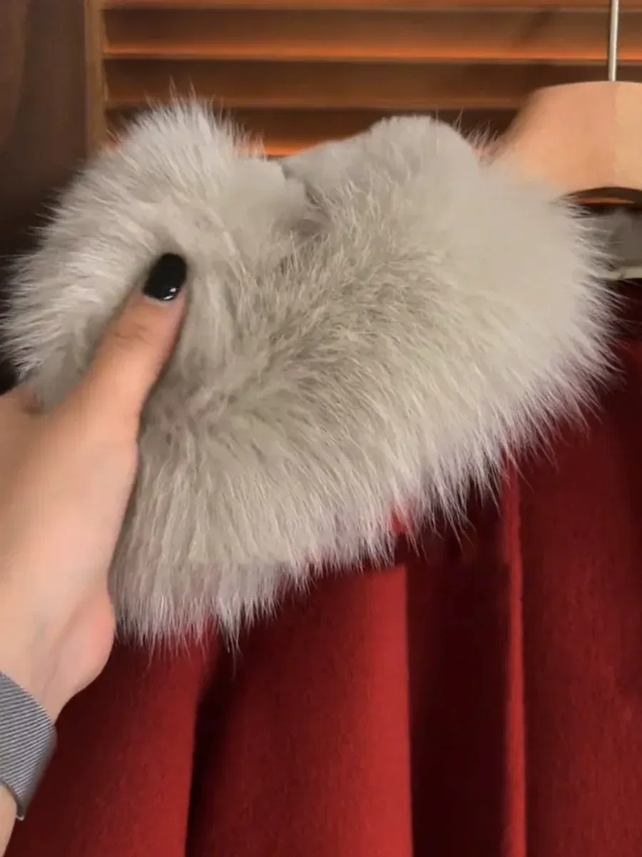 Color: Red, Kid Size: 5 - autumn winter red Big fur collar baby girls wool long coats child Christmas Thick velvet outwear kids New Warm jacket overcoat