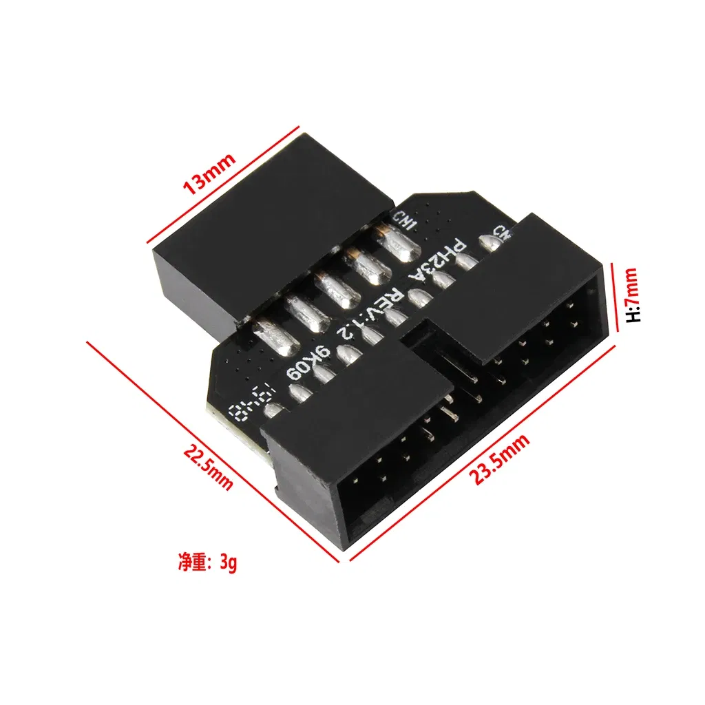 Color: Orange, Cable length: Other - Motherboard USB2.0 9Pin to USB3.0 19pin Front Panel Connector Converter USB 3.0 19/20pin to USB 2.0 9pin Header Female Adapter