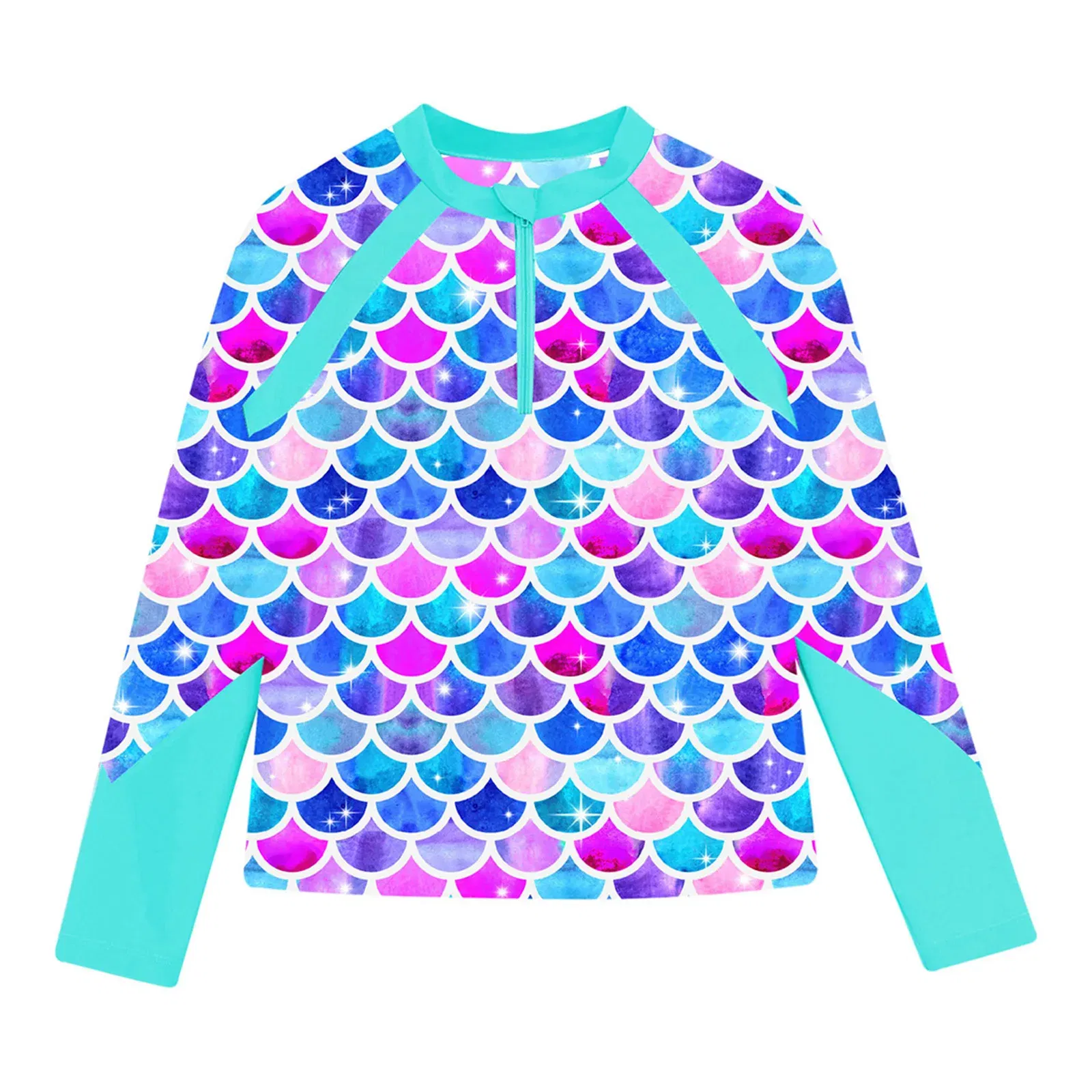 Color: Brown, Kid Size: 9M - Girls Swim Top Floral Printed Rash Guard T Shirt Long Sleeve Mermaid Costume Swimwear Beachwear UPF 50+ Surfing Bathing Tops