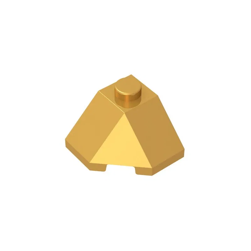 Color: Dark Khaki - Gobricks GDS-802 ROOF TILE 2X2X1 45 DEGR.-BOT.45DEGR. compatible with lego 13548 children's DIY Educational Building Blocks Tech