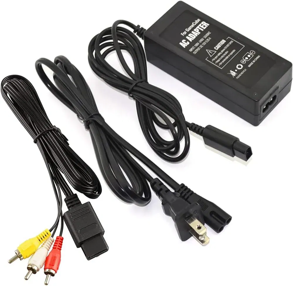 Bundle: Bundle 3 - AC Power Supply for Gamecube, AV Composite Cable Cord Compatible with Gamecube NGC Console
