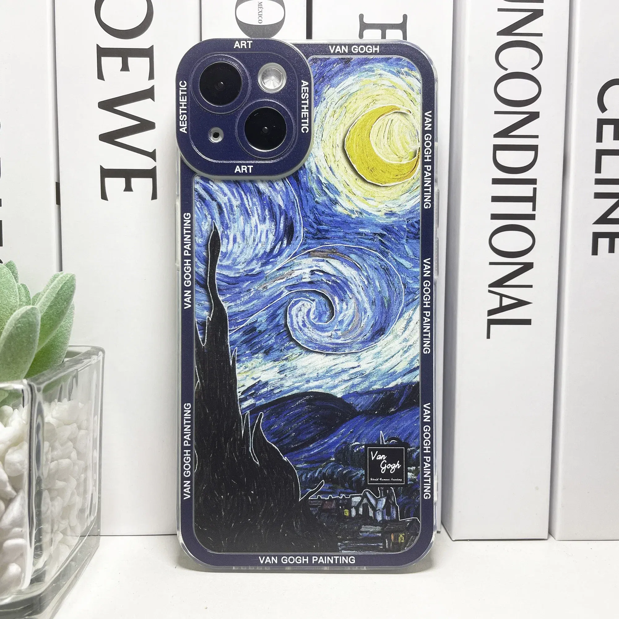 Color: Beige, Material: EVA - Van Gogh Art Aesthetic Phone Case For iPhone 16 15 14 13 12 11 Pro Max Mini XS X XR SE 8 7 Plus Sunflowers The Starry Night