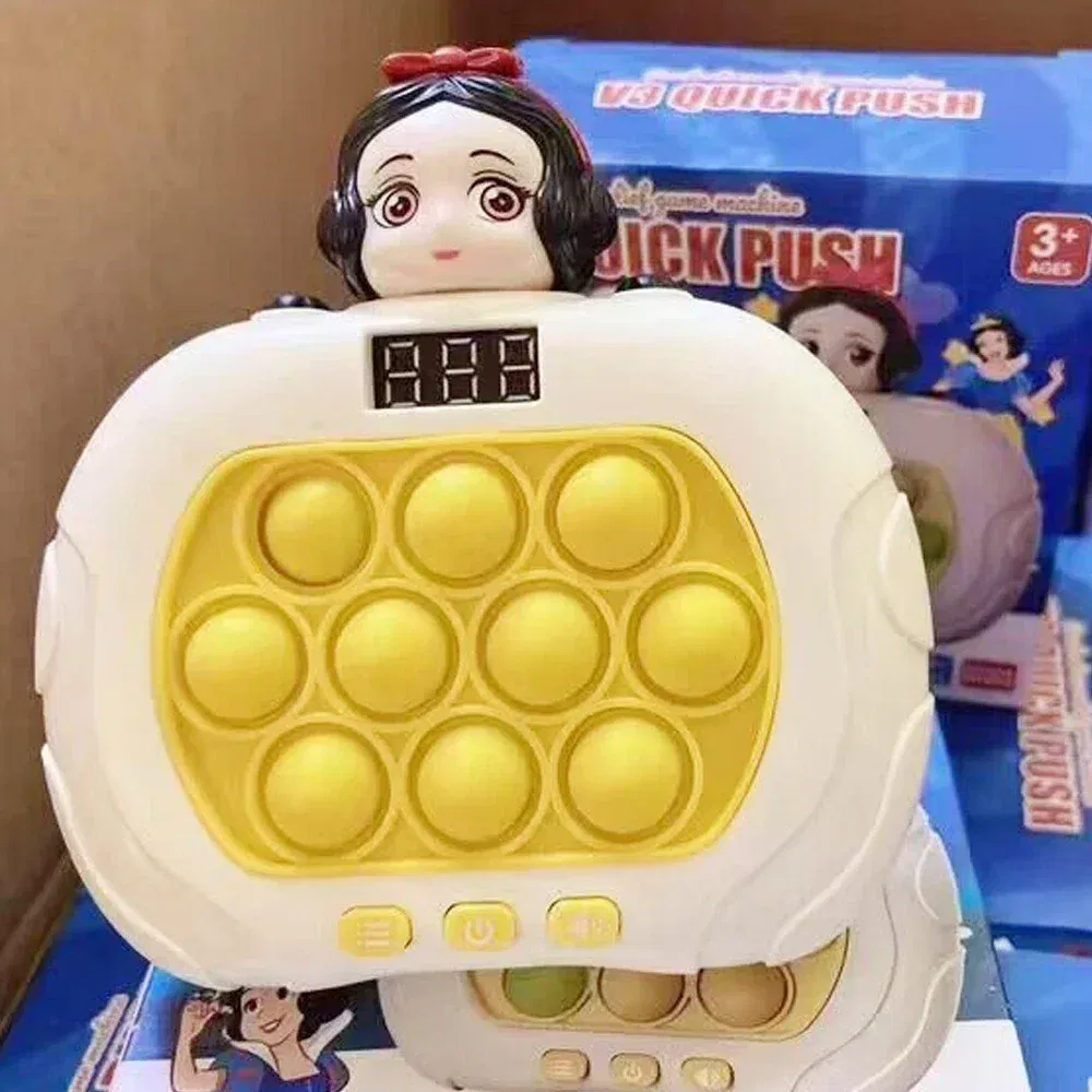 Color: Light Grey - 999 Level Electronic Pop Push Quick Push Game Console with LED Display Screen Suitable for Adult and Child Fidget Toy Christmas