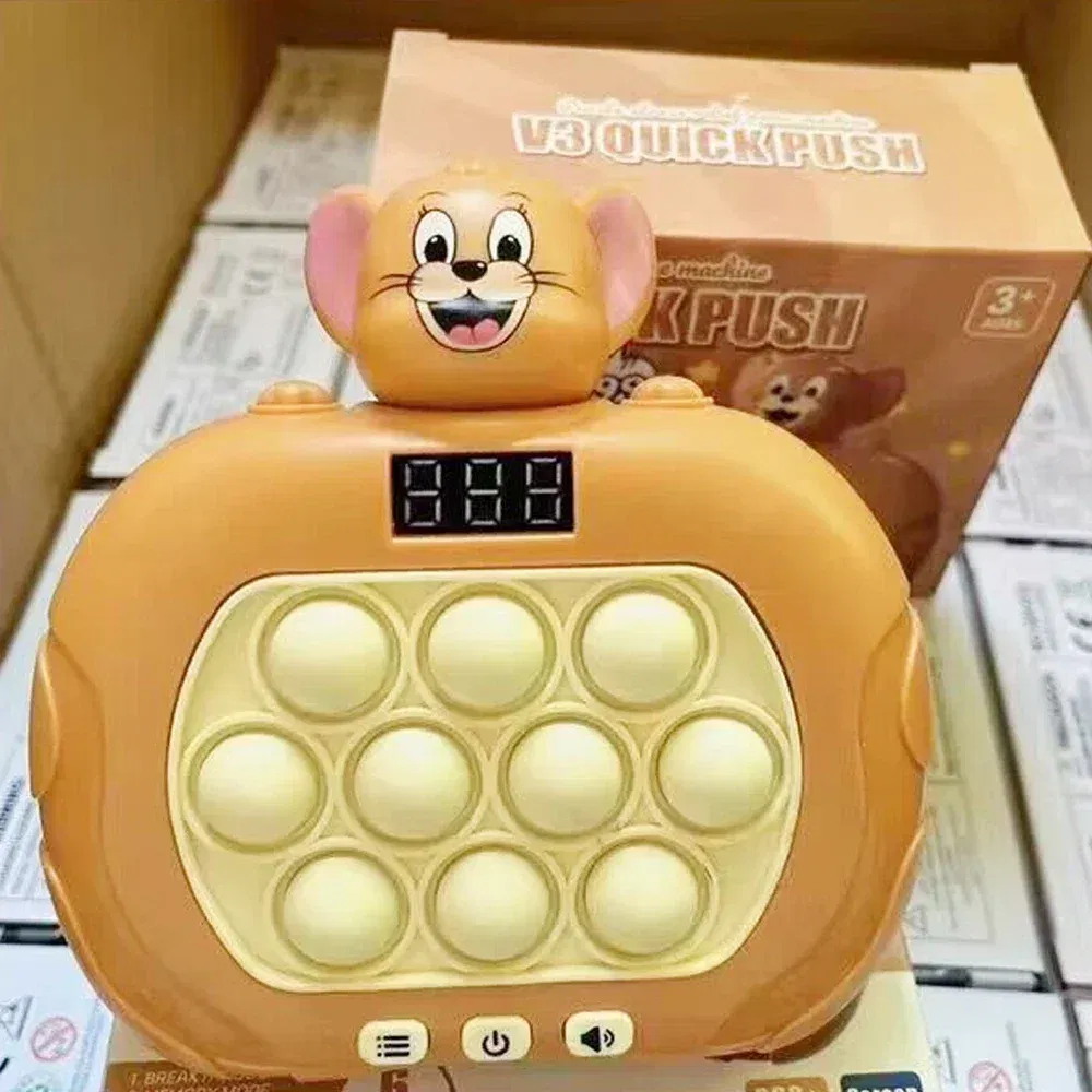 Color: Light Grey - 999 Level Electronic Pop Push Quick Push Game Console with LED Display Screen Suitable for Adult and Child Fidget Toy Christmas