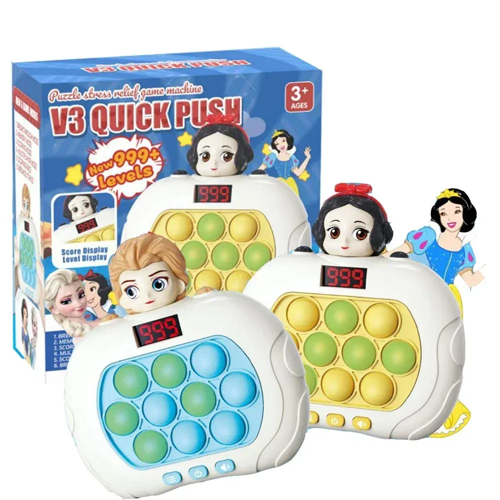 Color: Light Grey - 999 Level Electronic Pop Push Quick Push Game Console with LED Display Screen Suitable for Adult and Child Fidget Toy Christmas