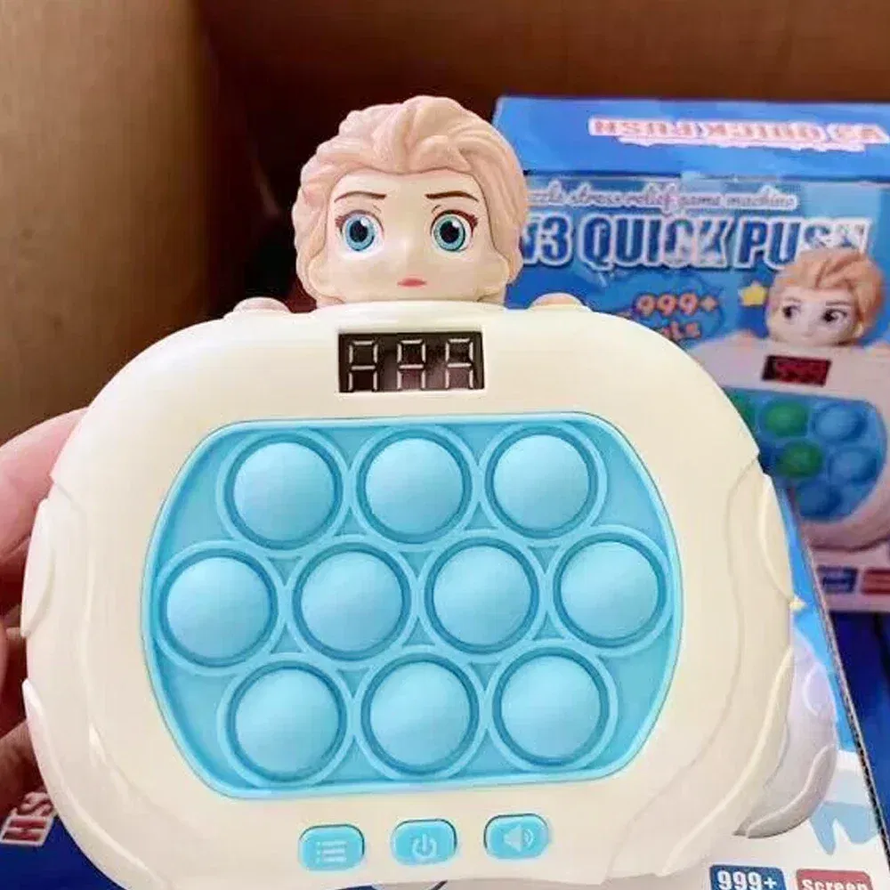 Color: Light Grey - 999 Level Electronic Pop Push Quick Push Game Console with LED Display Screen Suitable for Adult and Child Fidget Toy Christmas