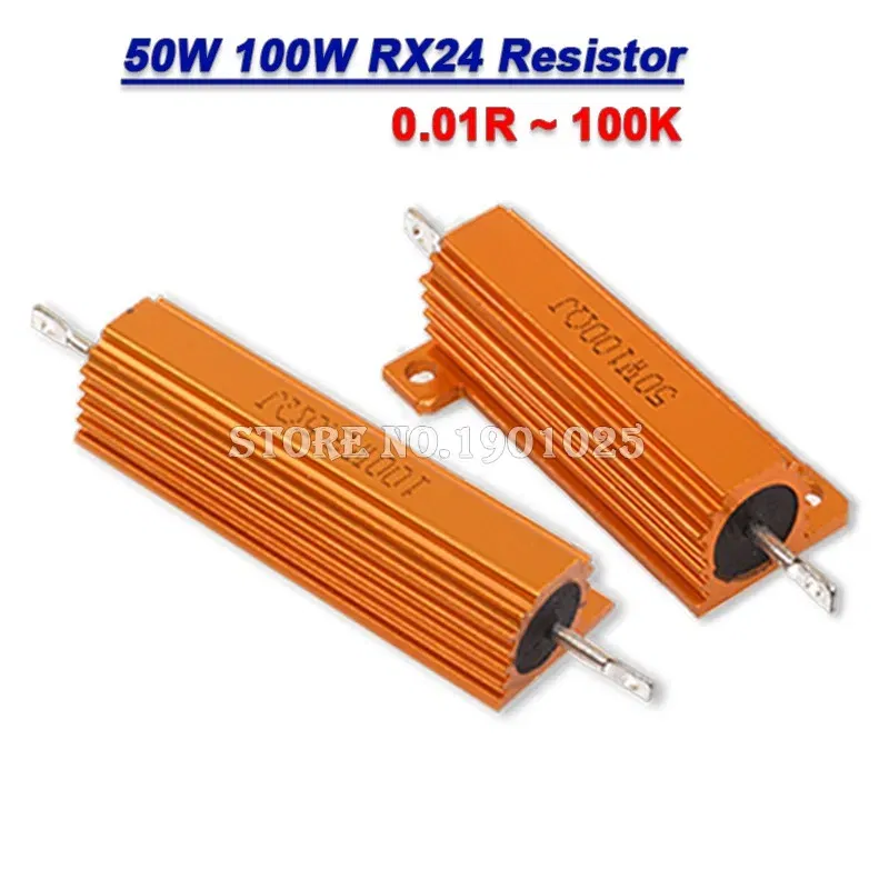 Resistance: 10K - New RX24 Aluminum Power Metal Shell Case Wirewound Resistor BXV 50W 100W  0.01R ~ 100K 1 6 8 10 20 200 500 1K 10K Ohm Resistance