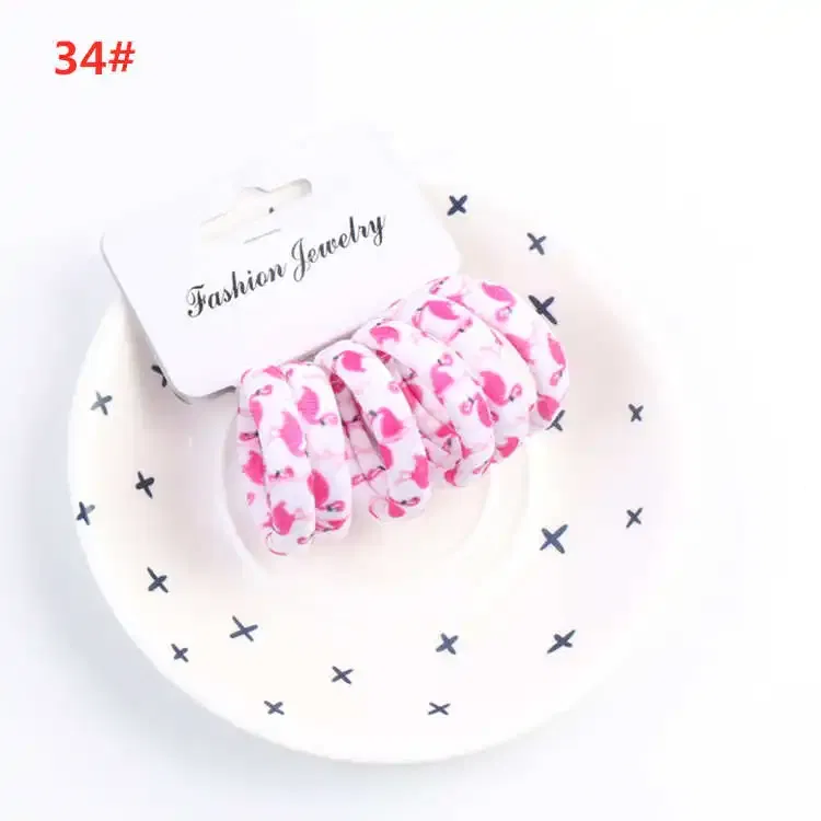 Color: Bright Yellow, Ships From: CHINA - 6PCS/Sett Cute Girls Elastic Hair Bands Scrunchies Ponytail Holder Rubber Bands Hair Ties Sweet Kids Hair Rope Hair Accessories