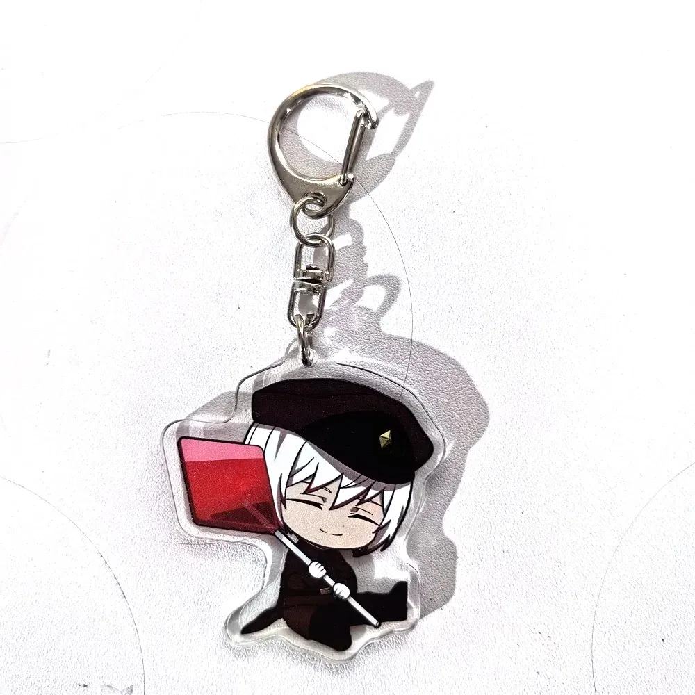 Color: GRAY, Size: 6 cm - Anime Bungou Stray Dogs Arcylic Keychain Atsushi Nakajima Dazai Flower Key Chain Women Men Accessories Bag Pendant Chaveio Gifts
