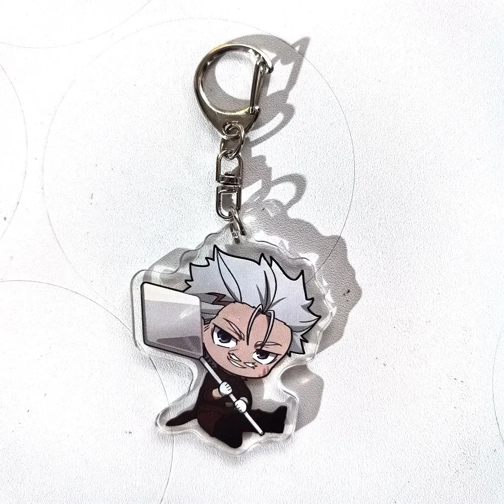 Color: GRAY, Size: 6 cm - Anime Bungou Stray Dogs Arcylic Keychain Atsushi Nakajima Dazai Flower Key Chain Women Men Accessories Bag Pendant Chaveio Gifts