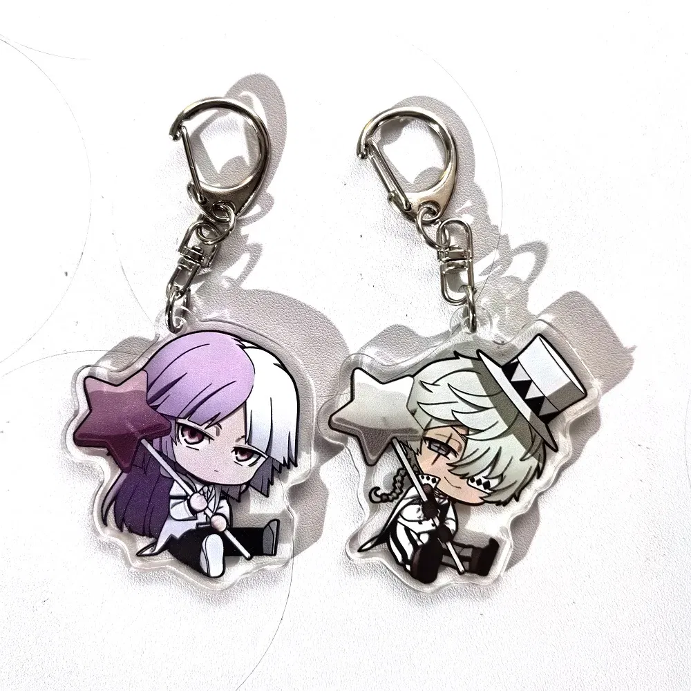 Color: GRAY, Size: 6 cm - Anime Bungou Stray Dogs Arcylic Keychain Atsushi Nakajima Dazai Flower Key Chain Women Men Accessories Bag Pendant Chaveio Gifts