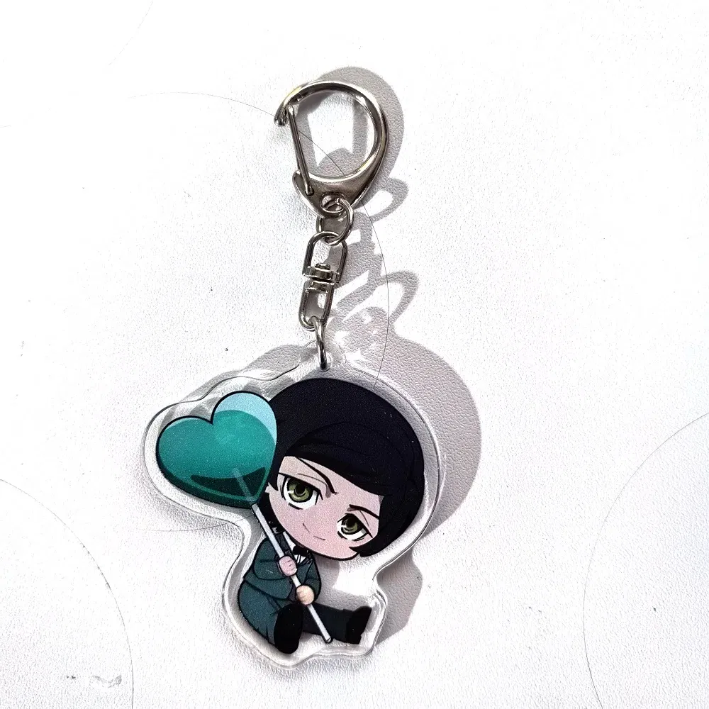 Color: GRAY, Size: 6 cm - Anime Bungou Stray Dogs Arcylic Keychain Atsushi Nakajima Dazai Flower Key Chain Women Men Accessories Bag Pendant Chaveio Gifts