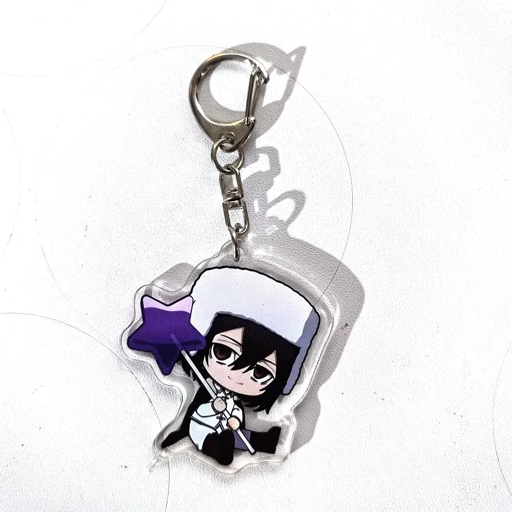 Color: GRAY, Size: 6 cm - Anime Bungou Stray Dogs Arcylic Keychain Atsushi Nakajima Dazai Flower Key Chain Women Men Accessories Bag Pendant Chaveio Gifts