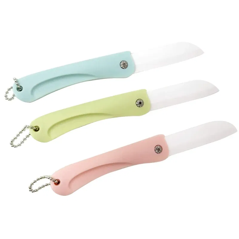 Color: WHITE - 1PC Mini Ceramic Fruit Knife Kitchen And Bar Supplies Portable Folding Knife Creative Kitchen Fruit Knife Paring Knife