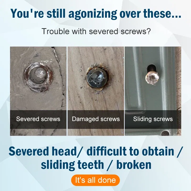 Color: WHITE - Broken Double Head Screw Extractor Sliding Thread And Broken Wire Remover 4341 Hexagon Drill Set Broken Wire Extractor