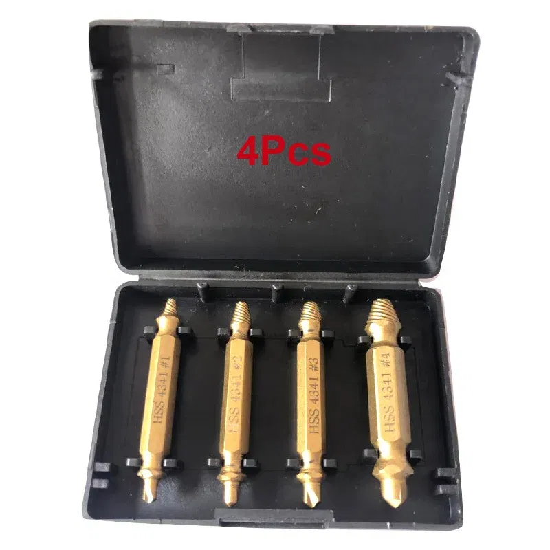 Color: WHITE - Broken Double Head Screw Extractor Sliding Thread And Broken Wire Remover 4341 Hexagon Drill Set Broken Wire Extractor