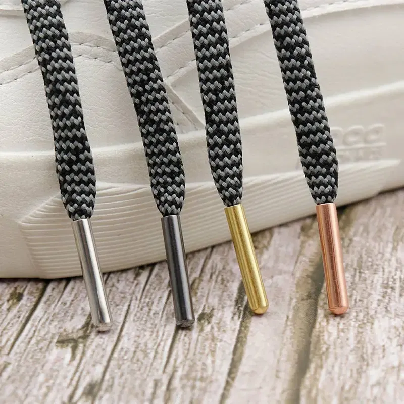 Color: Black, Ships From: CHINA - Weiou New 4pcs 1 Set of 4x22mm Seamless Metal Shoelaces Tips Head Replacement Repair Aglets DIY Sneaker Kits Silver Gold Black