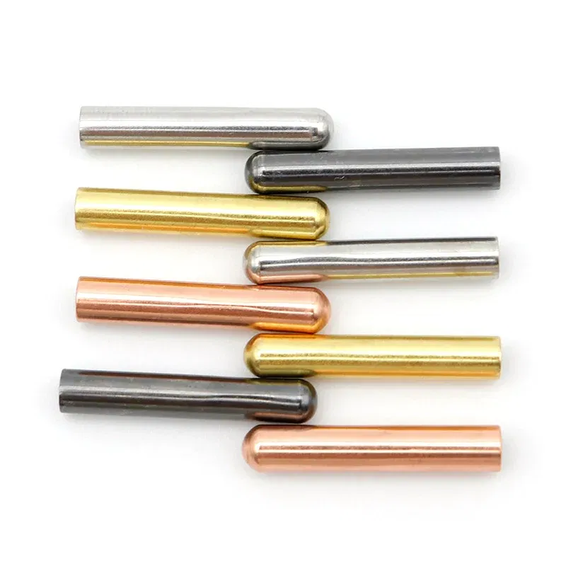 Color: Black, Ships From: CHINA - Weiou New 4pcs 1 Set of 4x22mm Seamless Metal Shoelaces Tips Head Replacement Repair Aglets DIY Sneaker Kits Silver Gold Black