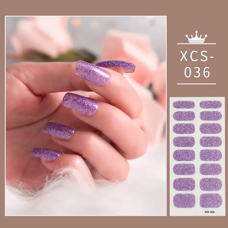 Color: Gold/Bronze - Rose Red Shiny Twinkle Full Cover Nail Stickers Sticker For Nails Self Adhesive Nail Sticker Fashion Nail Stickers Beauty