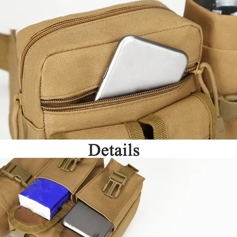 Color: Blue - Men's Tactical Casual Fanny Waterproof Pouch Waist Bag Packs Outdoor Military Bag