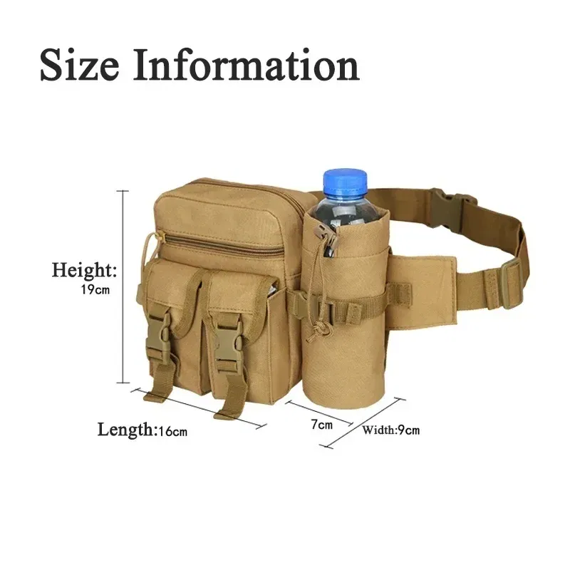 Color: Blue - Men's Tactical Casual Fanny Waterproof Pouch Waist Bag Packs Outdoor Military Bag