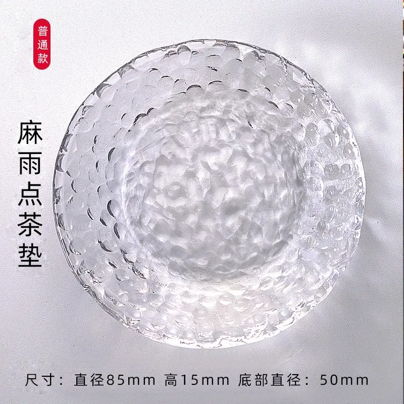 Color: army green - Japanese Style Round Insulated Glass Tea Mat Saucer Teaware Creative Kung Fu Tea Set Cup Holder Phnom Penh Saucer