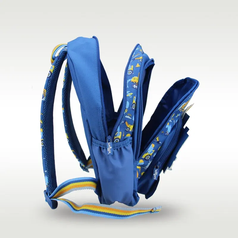 Australia smiggle original children's schoolbag boys excavating machinery shoulder backpack Kawaii 3-7 year modeling bags 14 inc