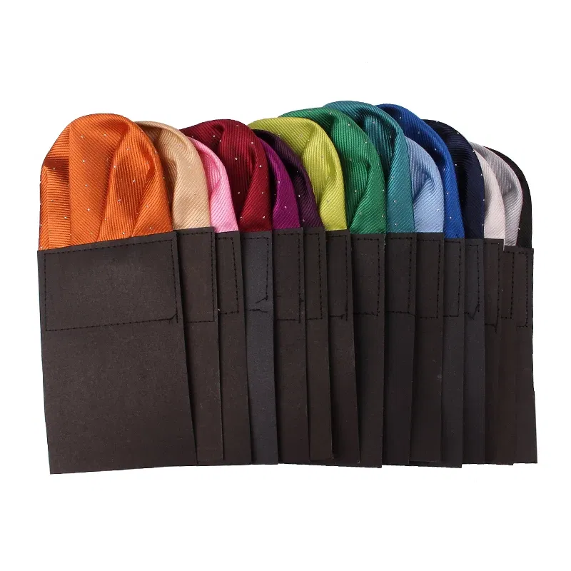 Color: black - Fashion Dots Suits Pocket Square For Men Business Chest Towel Hanky Gentlemen Hankies Classic Suit Napkin Mens Handkerchief