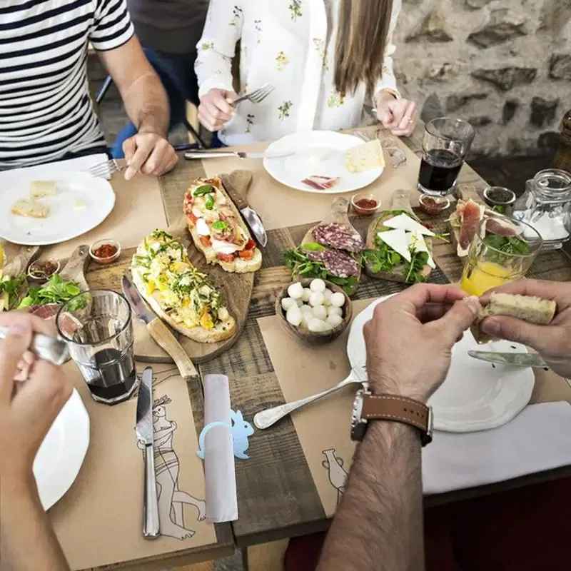 Ships From: CHINA, Color: WHITE - Serviette Ring 4pcs Nonwoven Animal Shape Napkin Ring Holder Spring Party Ornaments For Gatherings Buffets Banquet Picnics