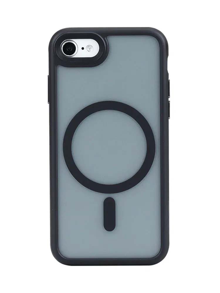 Color: black, Material: Cotton Fabric - Magnetic Luxury Matte Translucent Armor Shockproof Case For iPhone 7 8 SE2 SE3 7Plus 8Plus For Magsafe Wireless Charge Cover