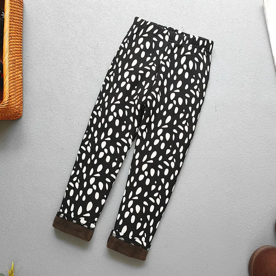 Color: Gold, Kid Size: 7 - Autumn Winter Print Flowers Thick Warm Kids Toddler Baby Girls Leggings Children's Pants