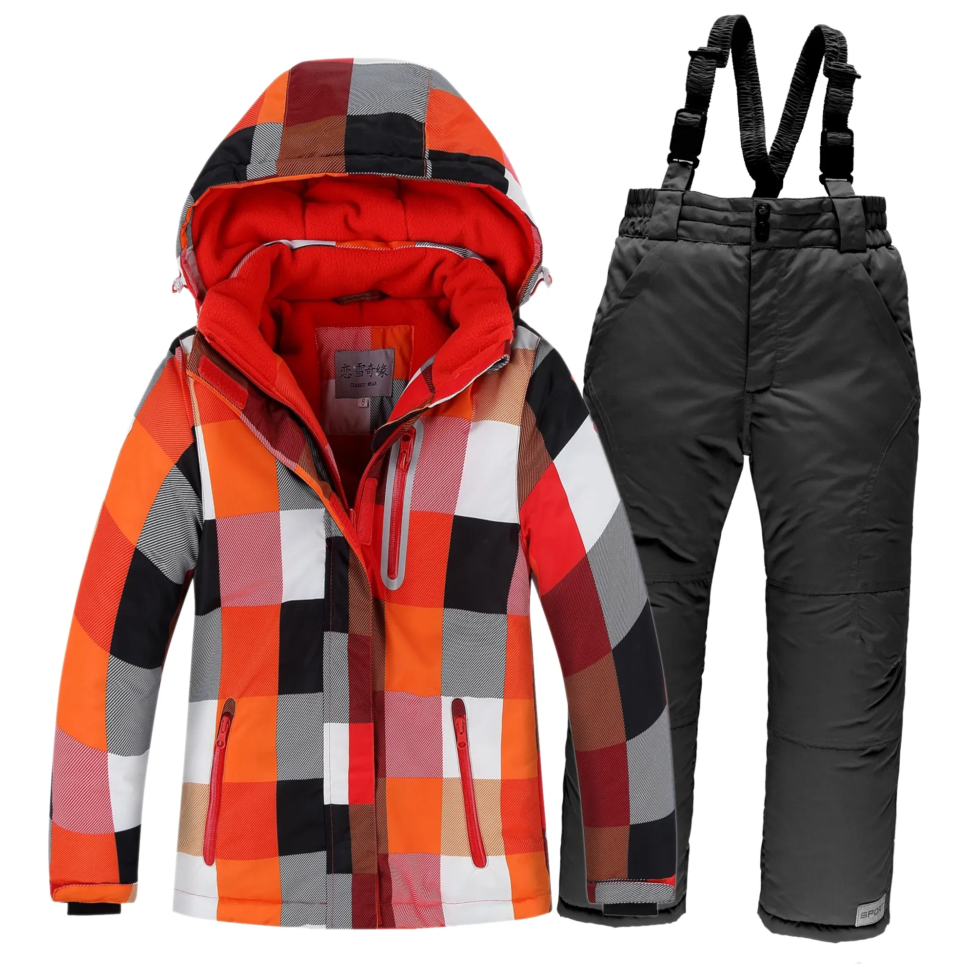 Color: Orange, Kid Size: 11 - OLEKID 2025 Russia Winter Children Boy Ski Suit Waterproof Girl  Jacket Overalls Snowsuit 3-16 Years Kid Teenage Parka Snow Suit