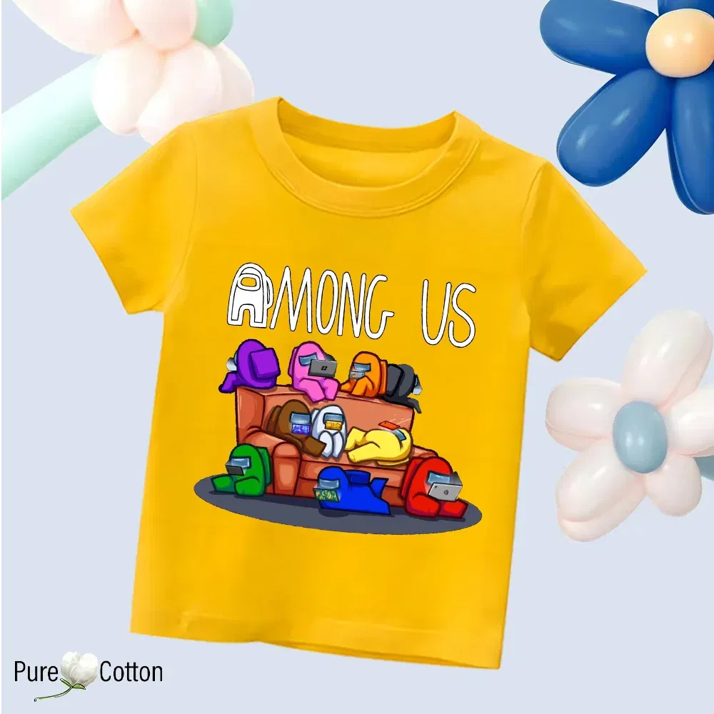 Color: Orange, Kid Size: 2T - Summer trend wear with many anime patterns sunscreen printing close to the skin cool 4-12 years old children delicate line unifo