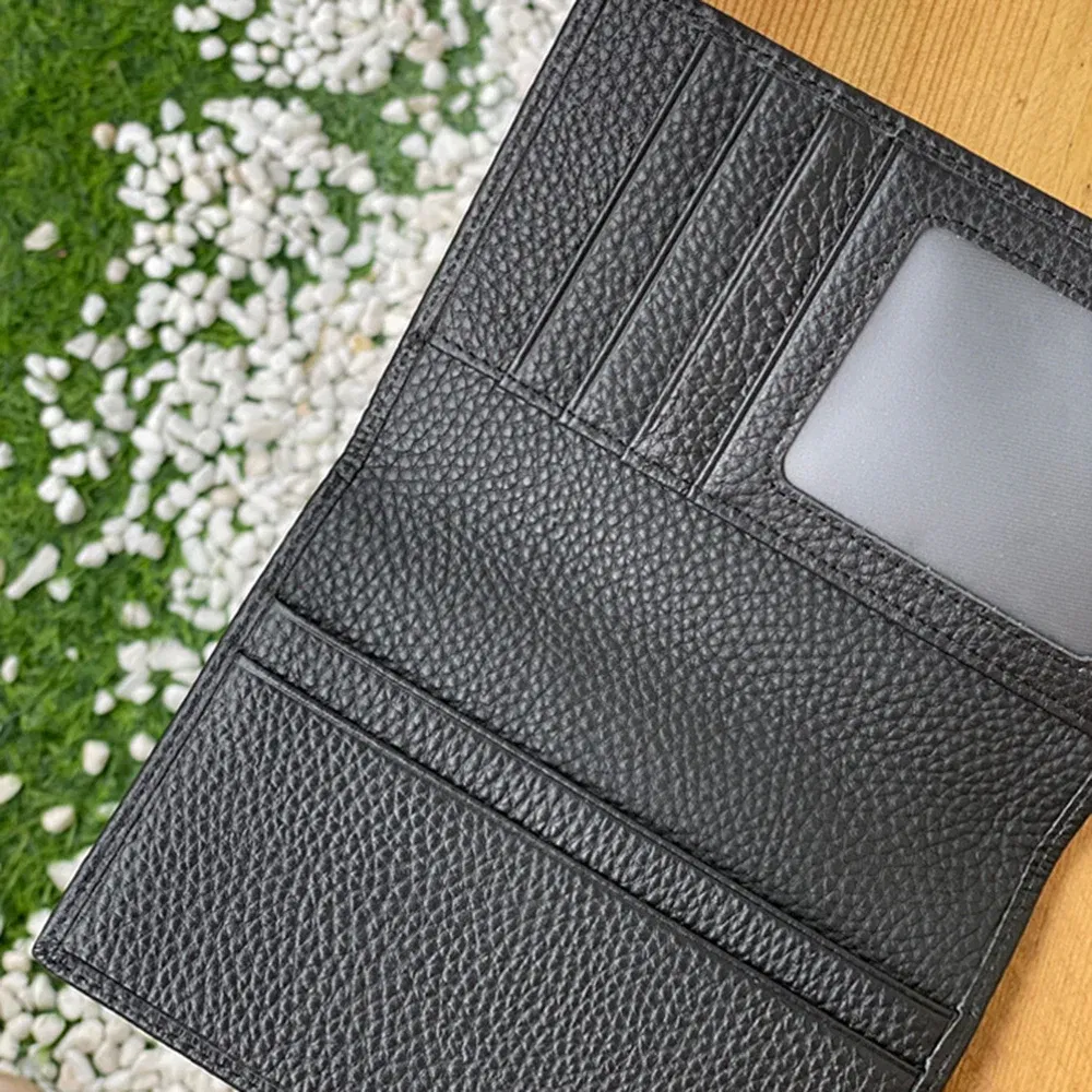 Color: Brown - 100% Cowhide Passport Holder Factory Genuine Leather Engrave Letters Men Women Passport Cover Customized Name Travel Card Wallet